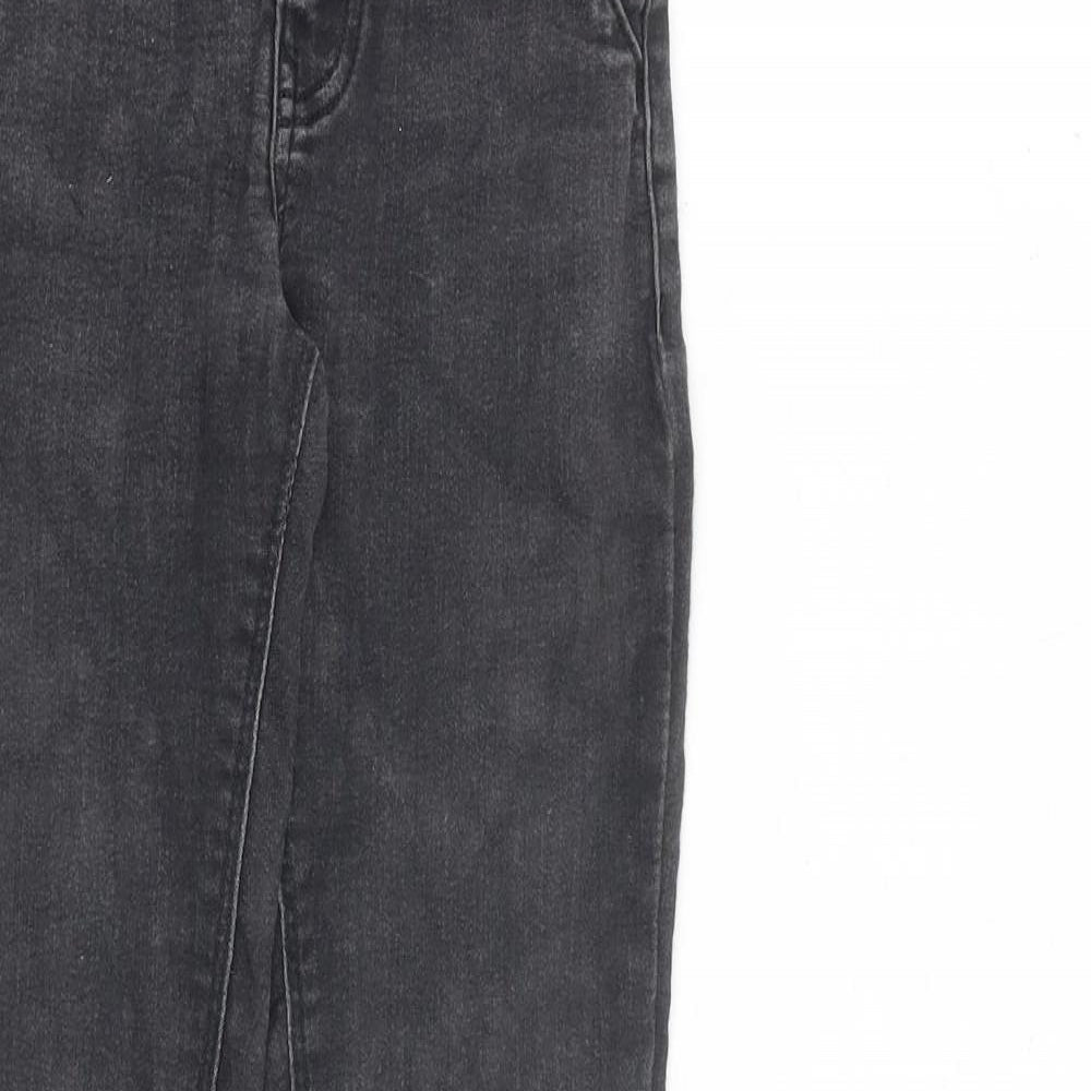 Bershka Womens Grey Cotton Skinny Jeans Size 6 L28 in Regular Zip