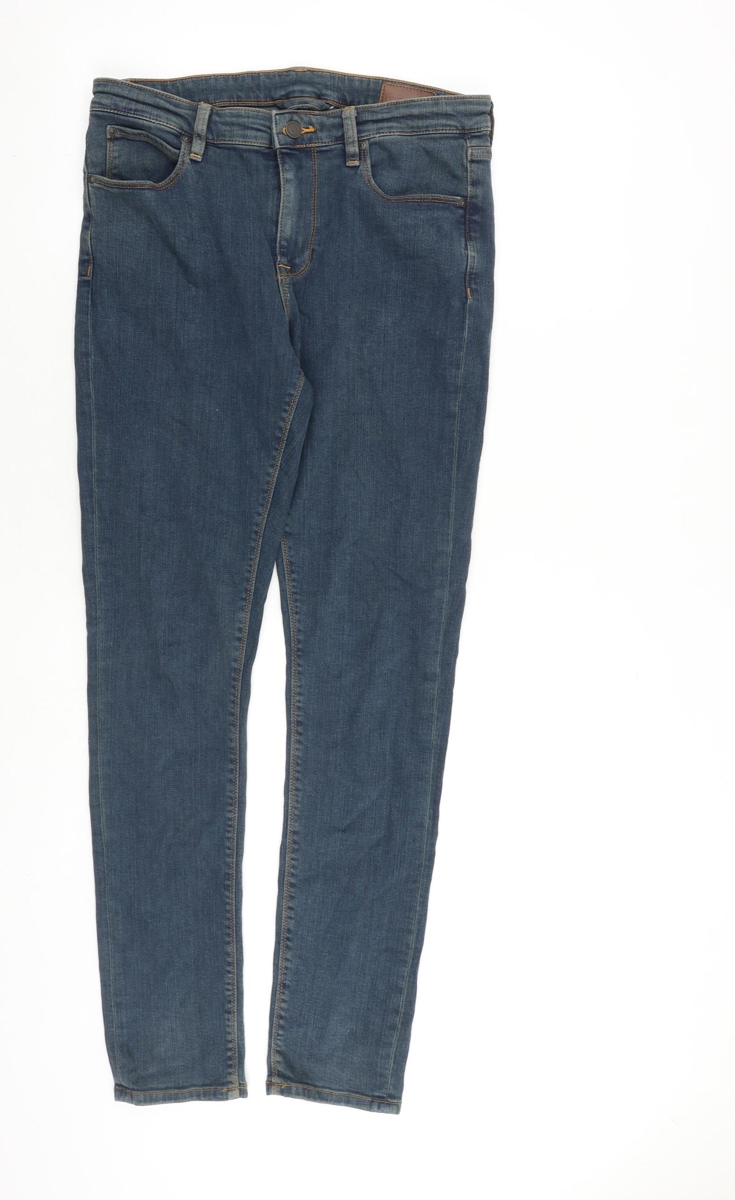 ASOS Mens Blue Cotton Skinny Jeans Size 32 in L32 in Regular Zip