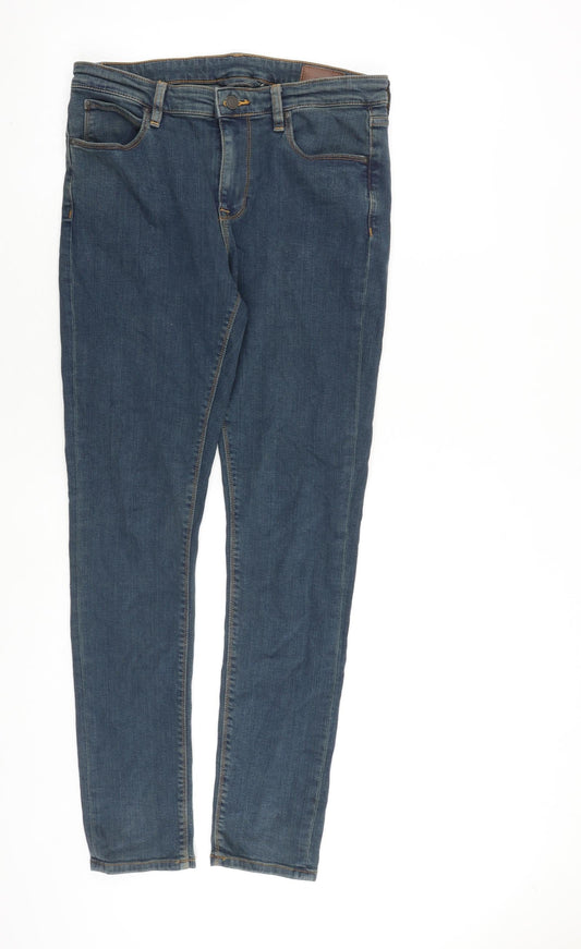 ASOS Mens Blue Cotton Skinny Jeans Size 32 in L32 in Regular Zip