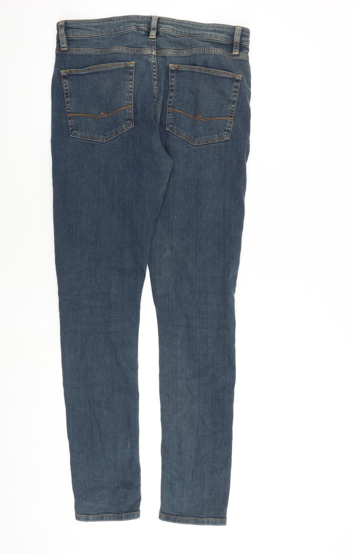 ASOS Mens Blue Cotton Skinny Jeans Size 32 in L32 in Regular Zip