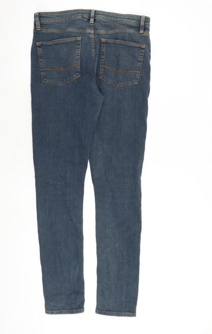 ASOS Mens Blue Cotton Skinny Jeans Size 32 in L32 in Regular Zip