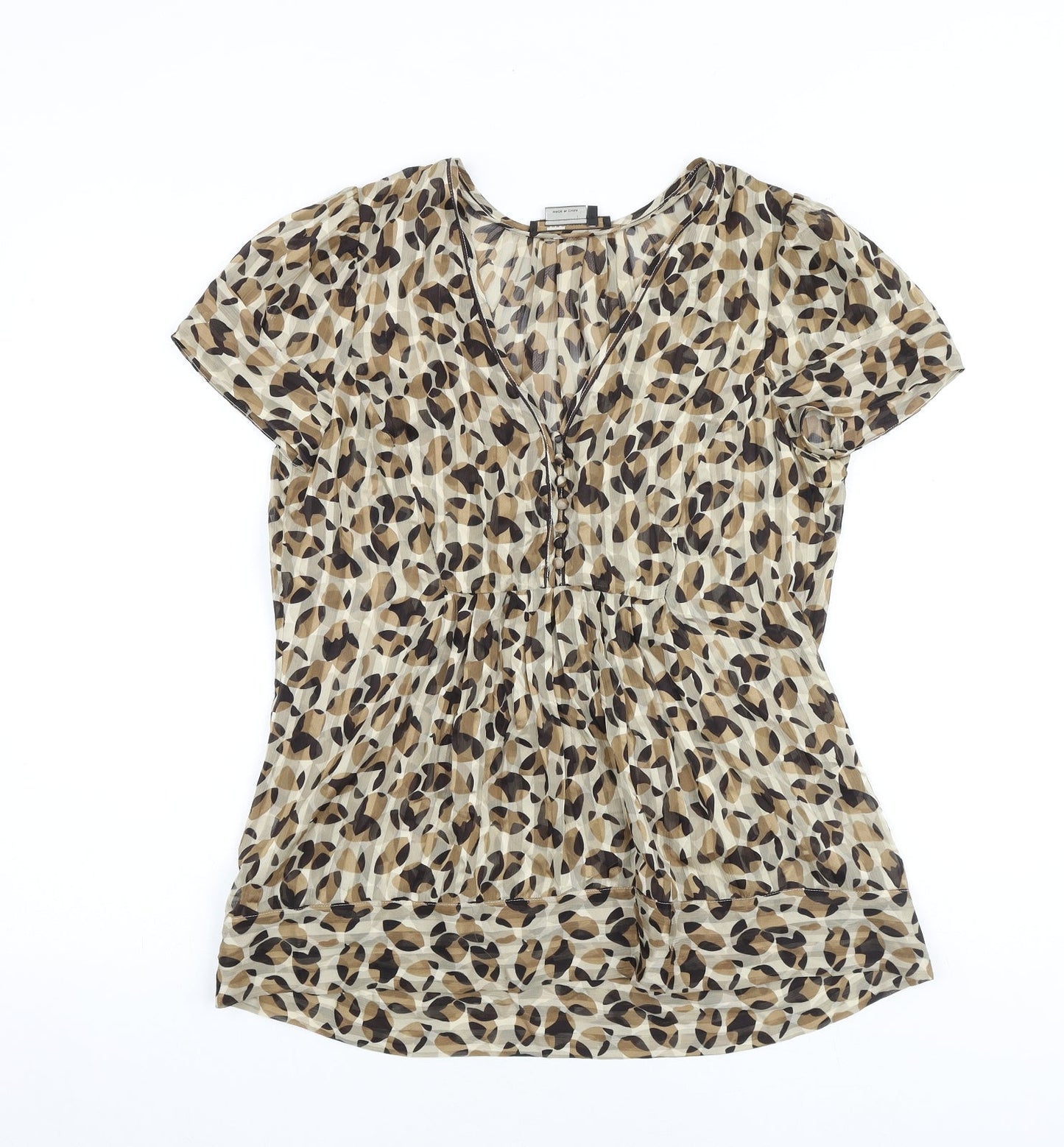 Womens UK Size S BCBGMAXAZRIA Brown Basic Blouse