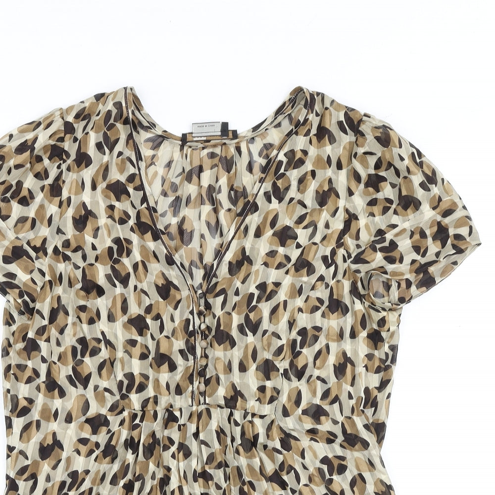 Womens UK Size S BCBGMAXAZRIA Brown Basic Blouse