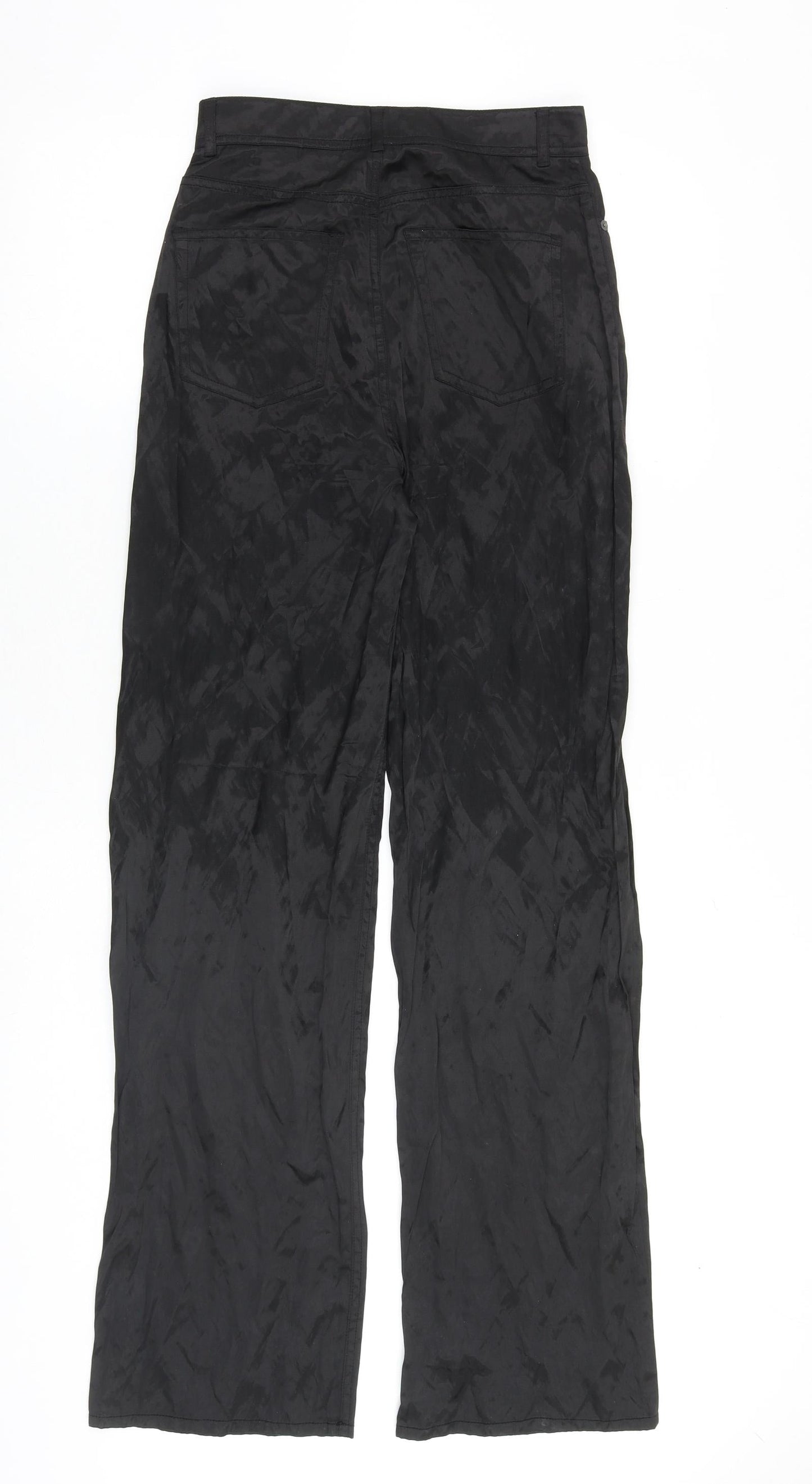 & Other Stories Womens Black Polyester Trousers Size 6 L33 in Regular Zip