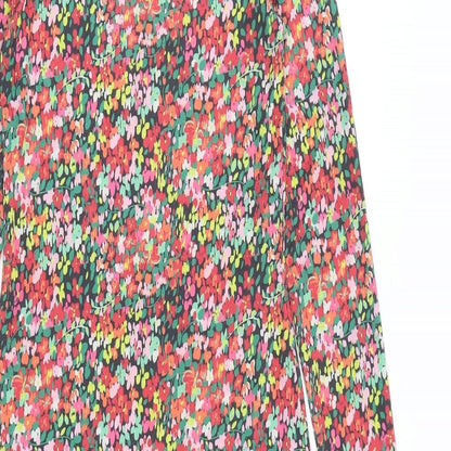 Pieces Womens Multicoloured Floral Polyester Shift Size XS Round Neck Pullover