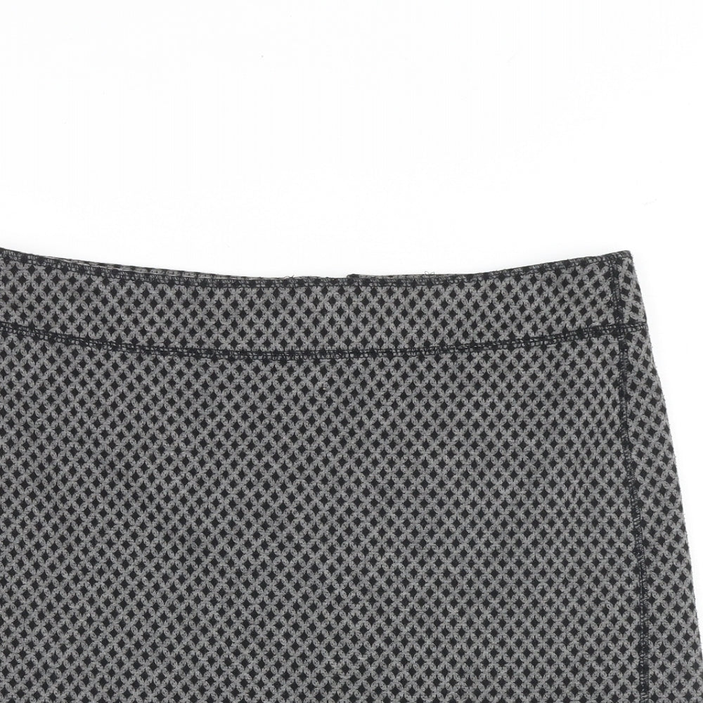 Bae Woman Womens Grey Geometric Polyester Mini Skirt Size 12 Zip