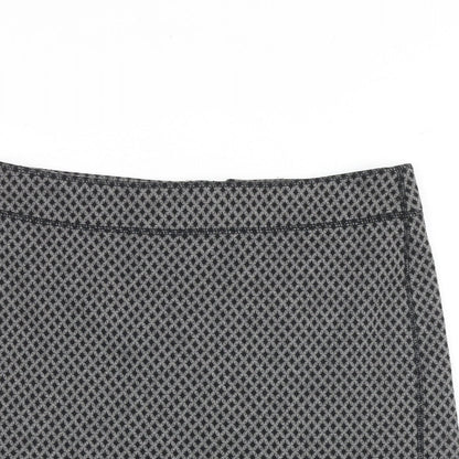 Bae Woman Womens Grey Geometric Polyester Mini Skirt Size 12 Zip
