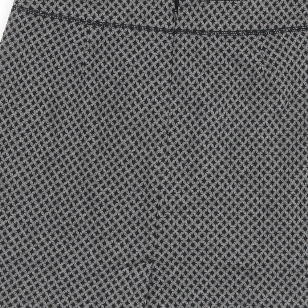 Bae Woman Womens Grey Geometric Polyester Mini Skirt Size 12 Zip