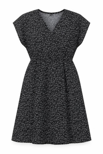 Uniqlo Womens Black Geometric Polyester A-Line Size XS V-Neck Pullover