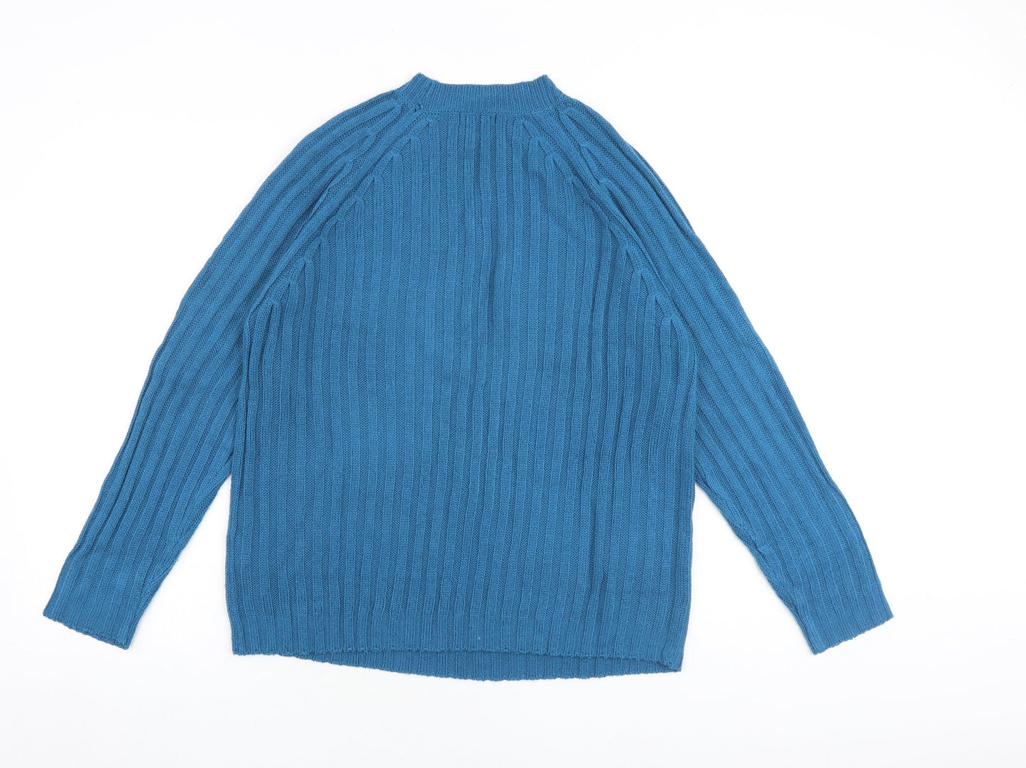 Boohoo Womens Blue Round Neck Acrylic Pullover Jumper Size S