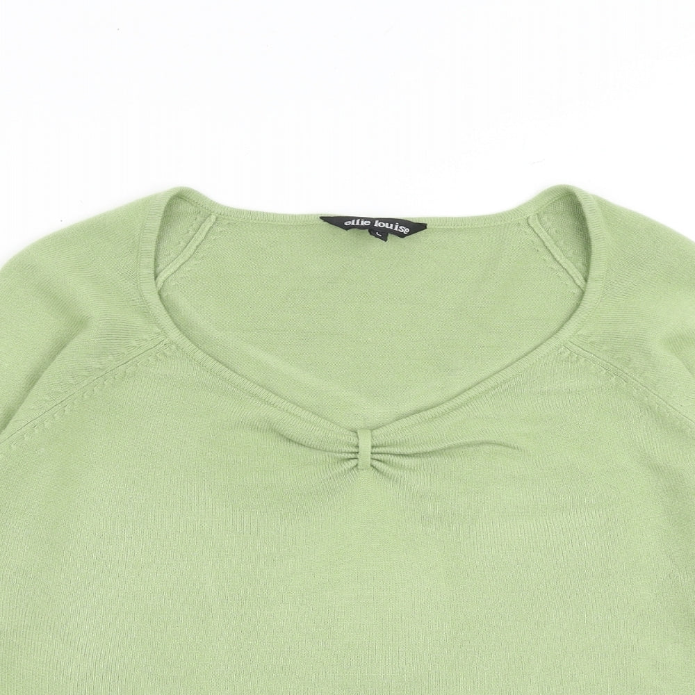 Womens UK Size L Ellie Louise Green Pullover Jumper