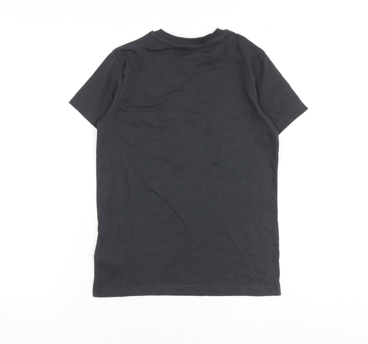 Marks and Spencer Boys Grey 100% Cotton Pullover T-Shirt Size 9-10 Years Crew Neck Pullover