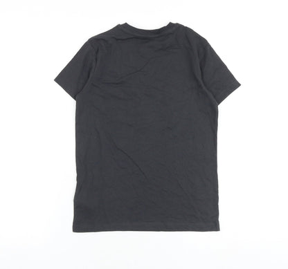 Marks and Spencer Boys Grey 100% Cotton Pullover T-Shirt Size 9-10 Years Crew Neck Pullover