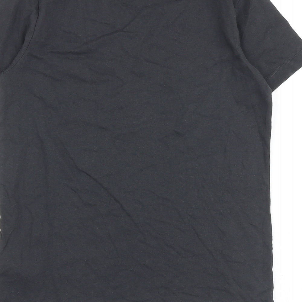 Marks and Spencer Boys Grey 100% Cotton Pullover T-Shirt Size 9-10 Years Crew Neck Pullover