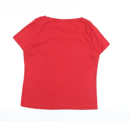 Womens UK Size M Bonmarché Red Basic T-Shirt
