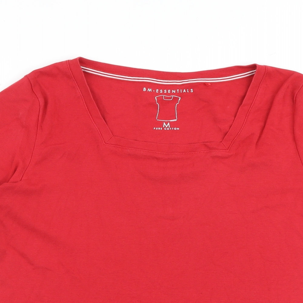 Womens UK Size M Bonmarché Red Basic T-Shirt