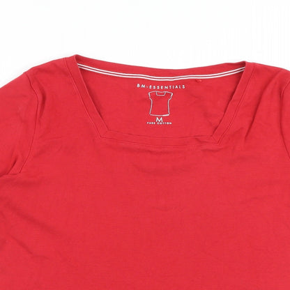 Womens UK Size M Bonmarché Red Basic T-Shirt