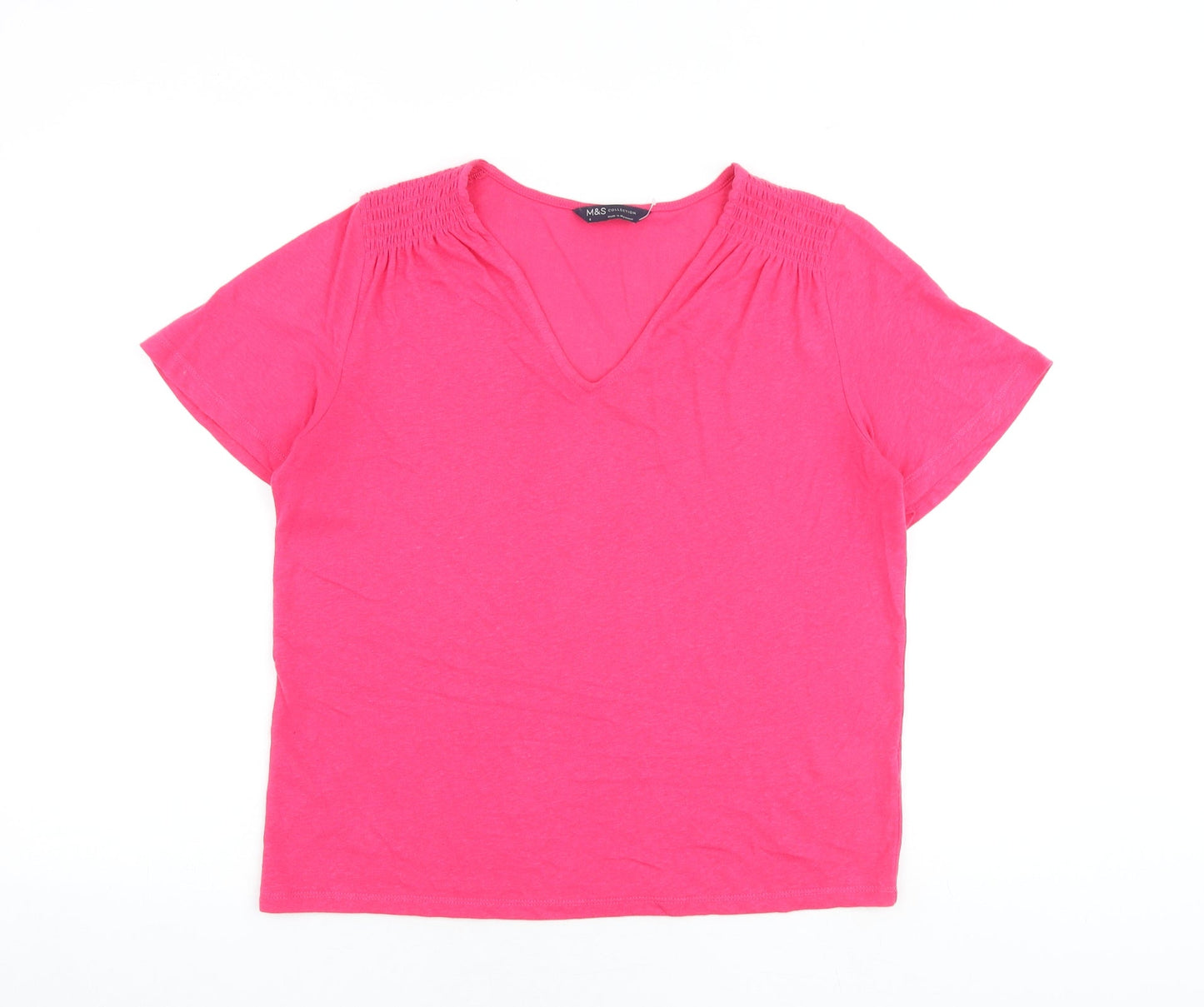 Womens UK Size 6 Marks and Spencer Pink Basic T-Shirt