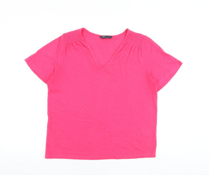 Womens UK Size 6 Marks and Spencer Pink Basic T-Shirt