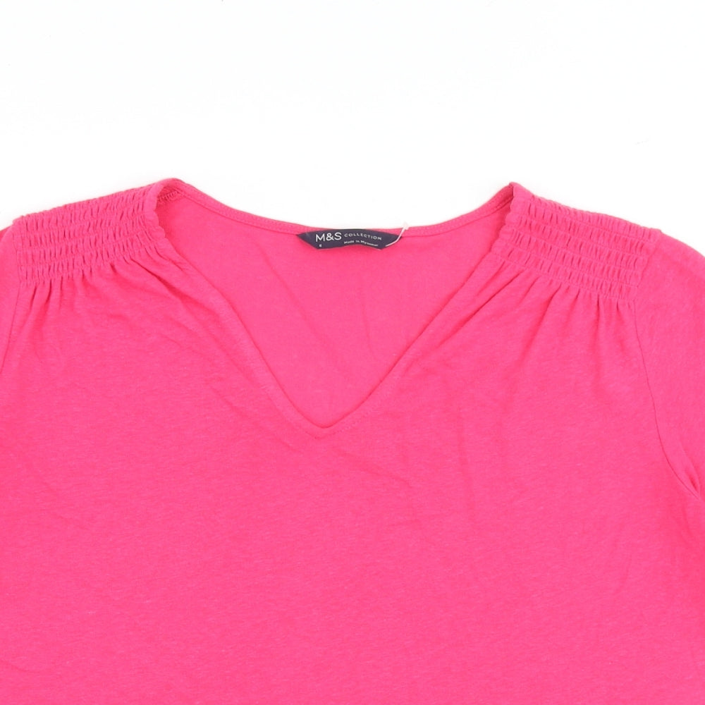 Womens UK Size 6 Marks and Spencer Pink Basic T-Shirt