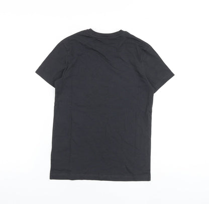 Marks and Spencer Boys Grey 100% Cotton Pullover T-Shirt Size 9-10 Years Crew Neck Pullover