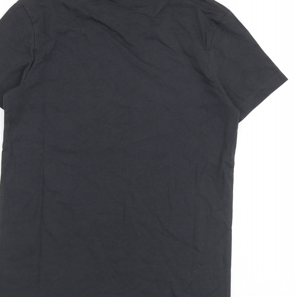 Marks and Spencer Boys Grey 100% Cotton Pullover T-Shirt Size 9-10 Years Crew Neck Pullover