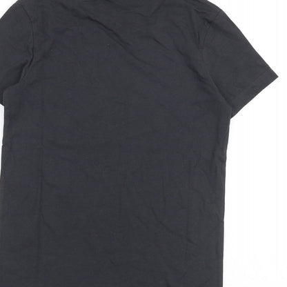 Marks and Spencer Boys Grey 100% Cotton Pullover T-Shirt Size 9-10 Years Crew Neck Pullover