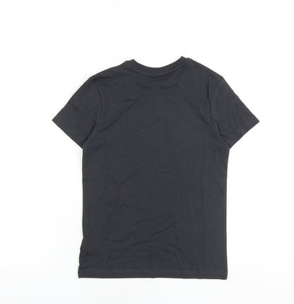Marks and Spencer Boys Grey 100% Cotton Pullover T-Shirt Size 9-10 Years Crew Neck Pullover