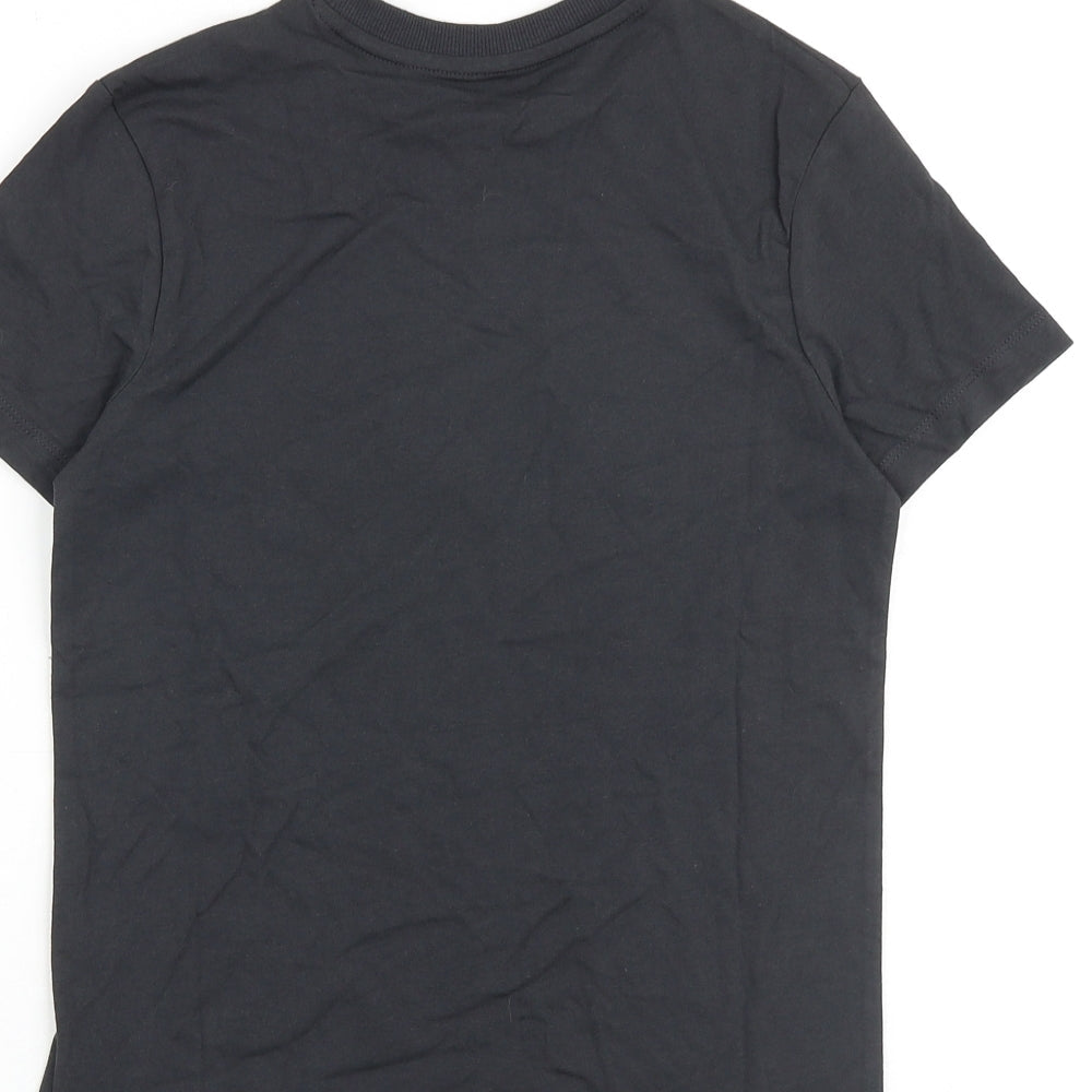Marks and Spencer Boys Grey 100% Cotton Pullover T-Shirt Size 9-10 Years Crew Neck Pullover