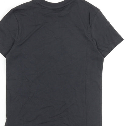 Marks and Spencer Boys Grey 100% Cotton Pullover T-Shirt Size 9-10 Years Crew Neck Pullover