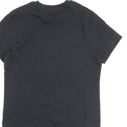 Marks and Spencer Boys Grey 100% Cotton Pullover T-Shirt Size 9-10 Years Crew Neck Pullover