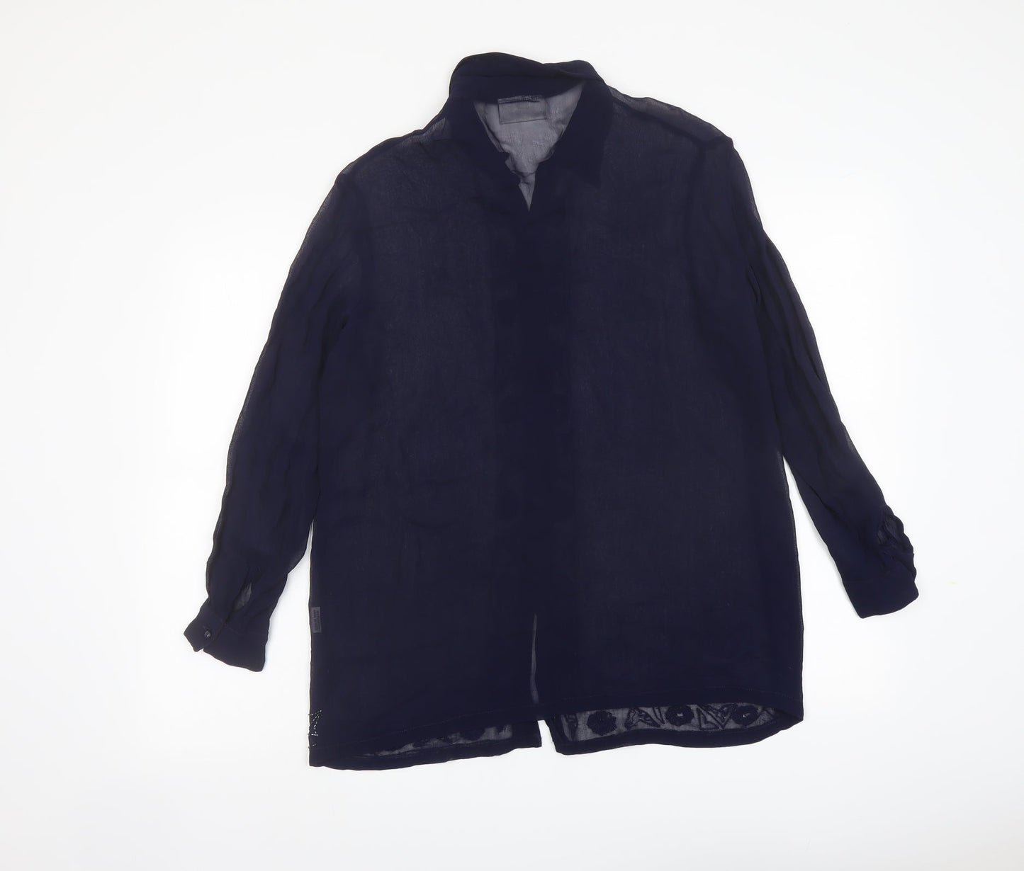 Womens UK Size M Pomodoro Blue Basic Button-Up
