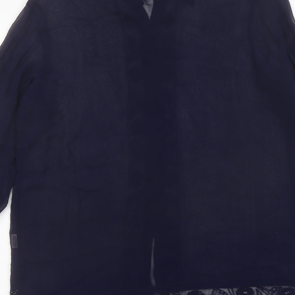 Womens UK Size M Pomodoro Blue Basic Button-Up