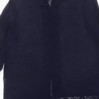 Womens UK Size M Pomodoro Blue Basic Button-Up