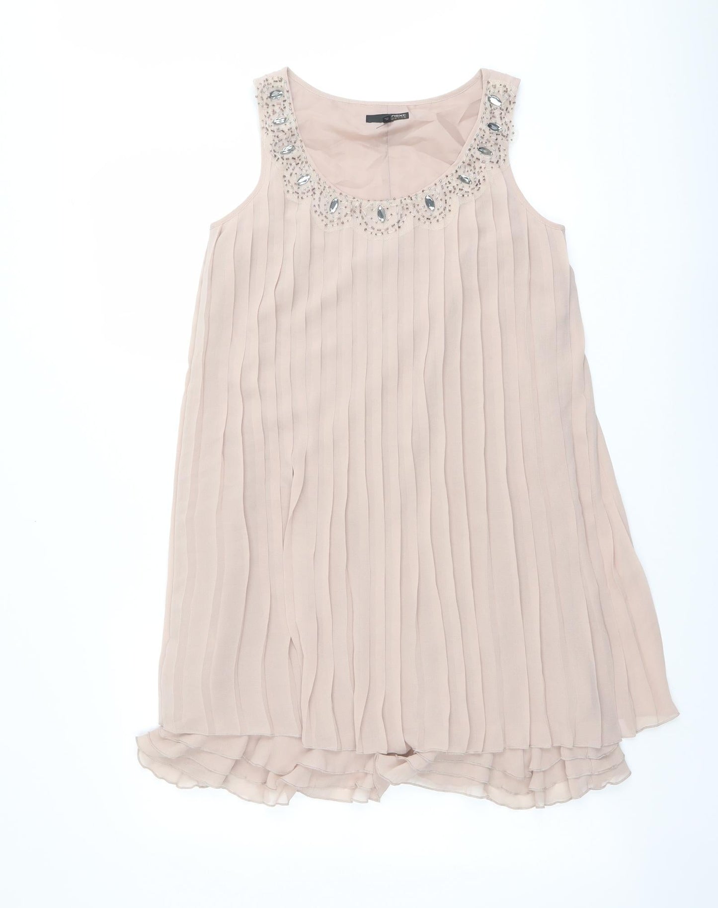 NEXT Womens Pink Polyester Shift Size 6 Round Neck Pullover