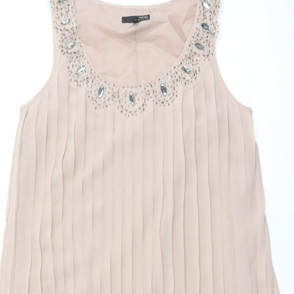 NEXT Womens Pink Polyester Shift Size 6 Round Neck Pullover