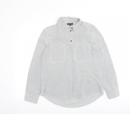 Womens UK Size 8 Topshop White Basic Button-Up