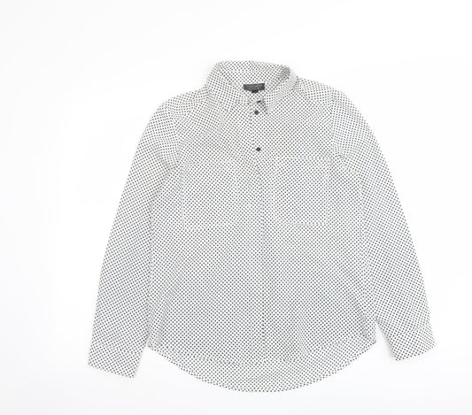 Womens UK Size 8 Topshop White Basic Button-Up