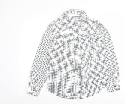 Womens UK Size 8 Topshop White Basic Button-Up