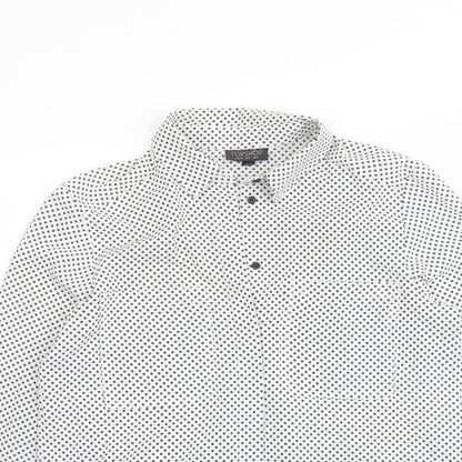 Womens UK Size 8 Topshop White Basic Button-Up