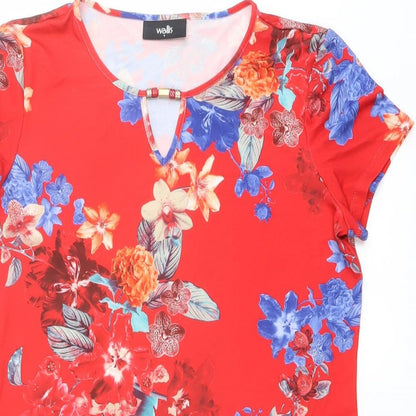 Womens UK Size S Wallis Red Basic T-Shirt