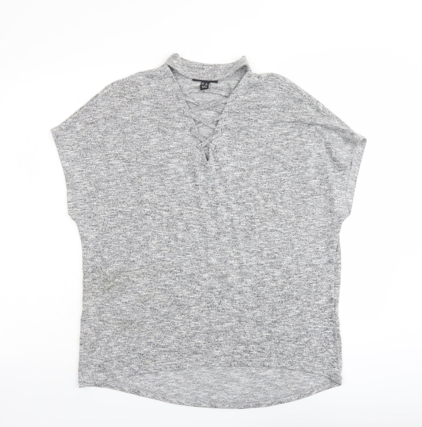 Womens UK Size S New Look Grey Basic Blouse