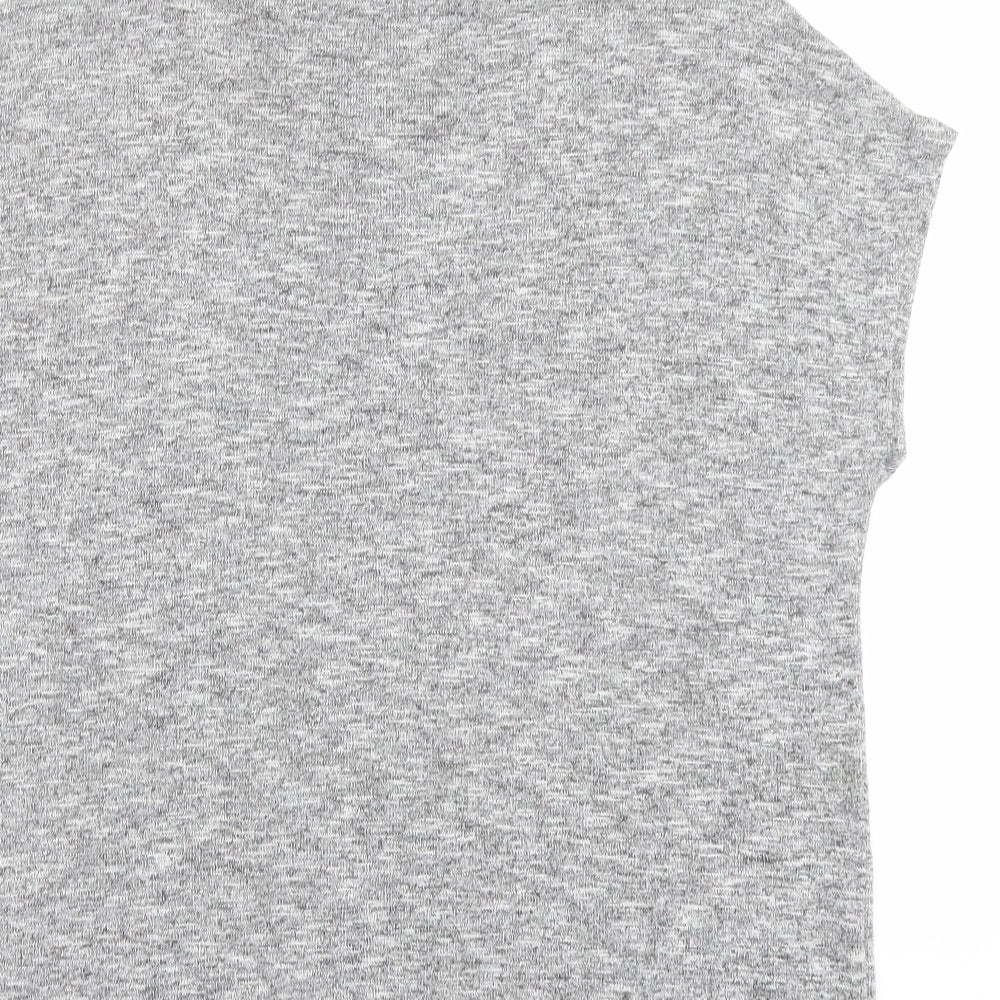 Womens UK Size S New Look Grey Basic Blouse