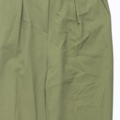 Womens UK Size 12 Warehouse Regular Fit Carrot Green Trousers