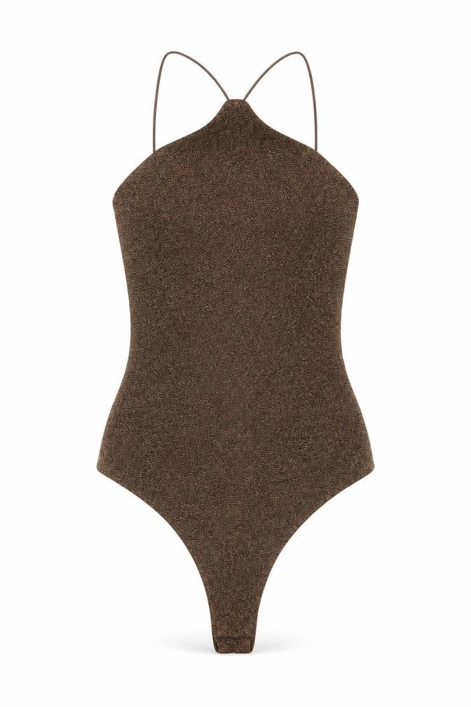 Womens UK Size S H&M One-Piece Brown Bodysuit