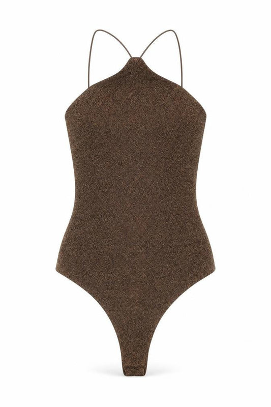 Womens UK Size S H&M One-Piece Brown Bodysuit