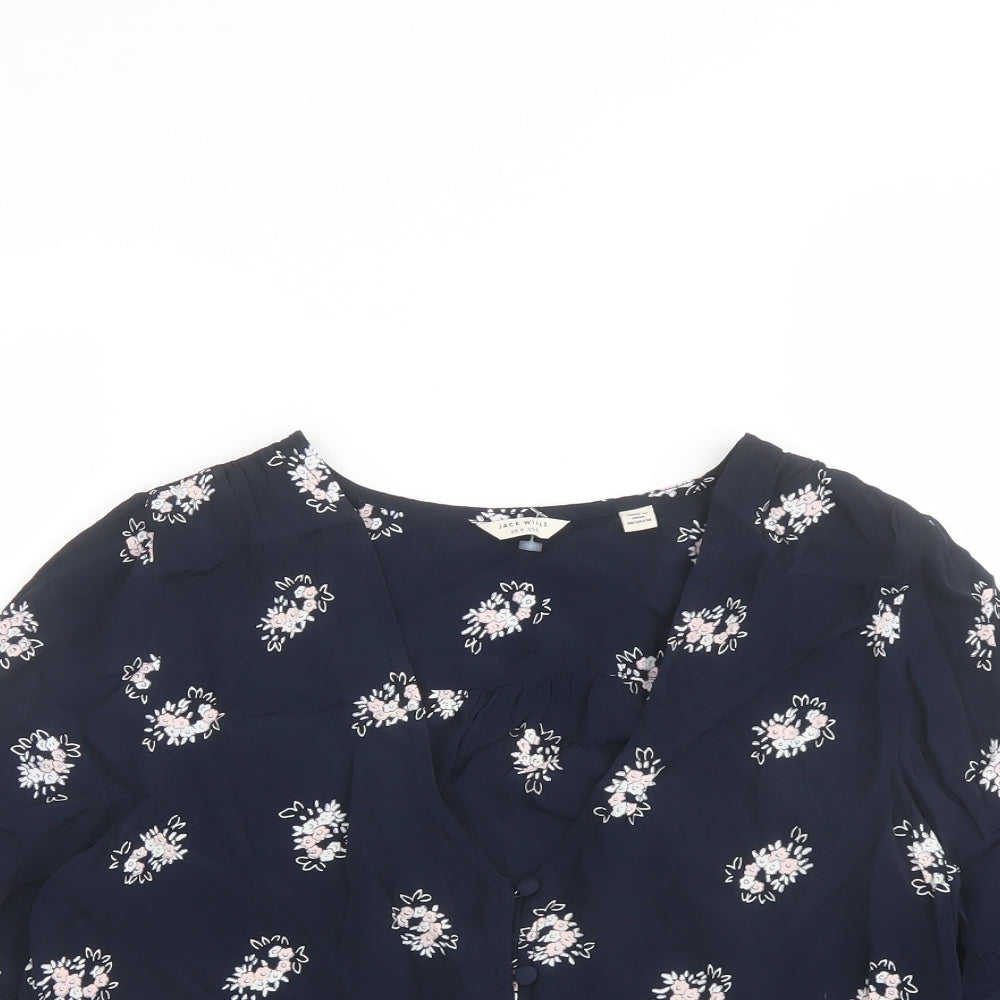 Womens UK Size 8 Jack Wills Blue Basic Blouse