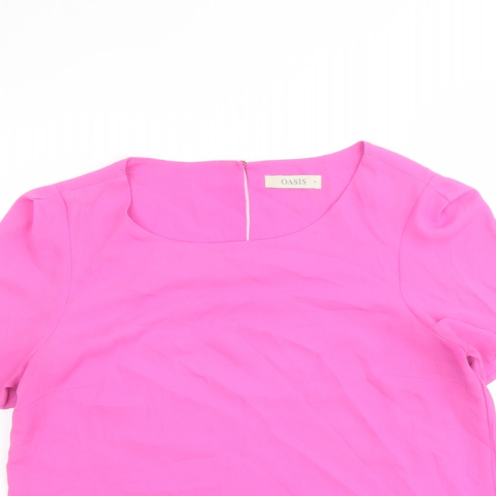 Womens UK Size 14 Oasis Purple Basic Blouse