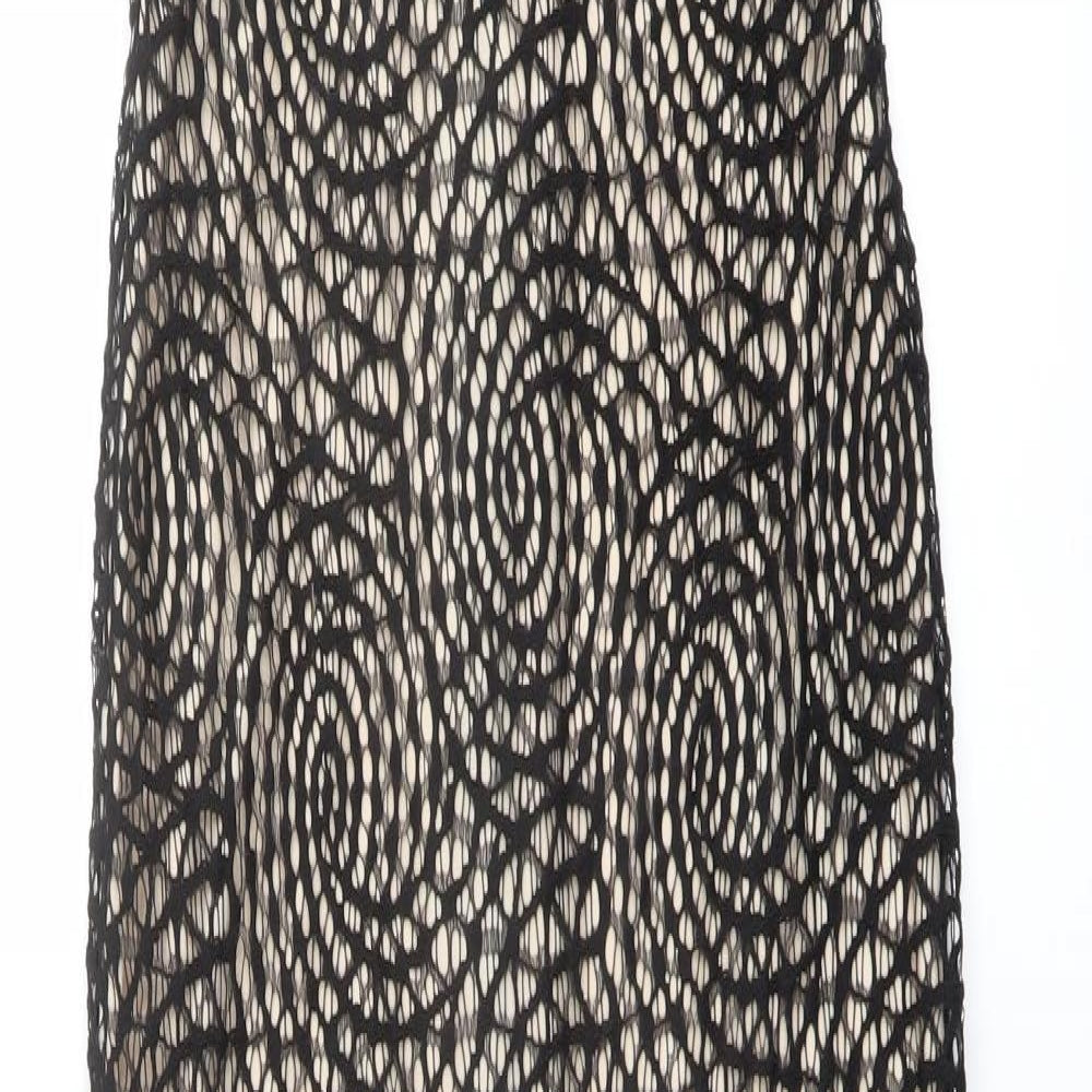 Lipsy Womens Black Geometric Polyester Maxi Size 10 Halter Zip