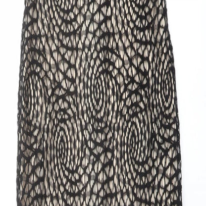 Lipsy Womens Black Geometric Polyester Maxi Size 10 Halter Zip